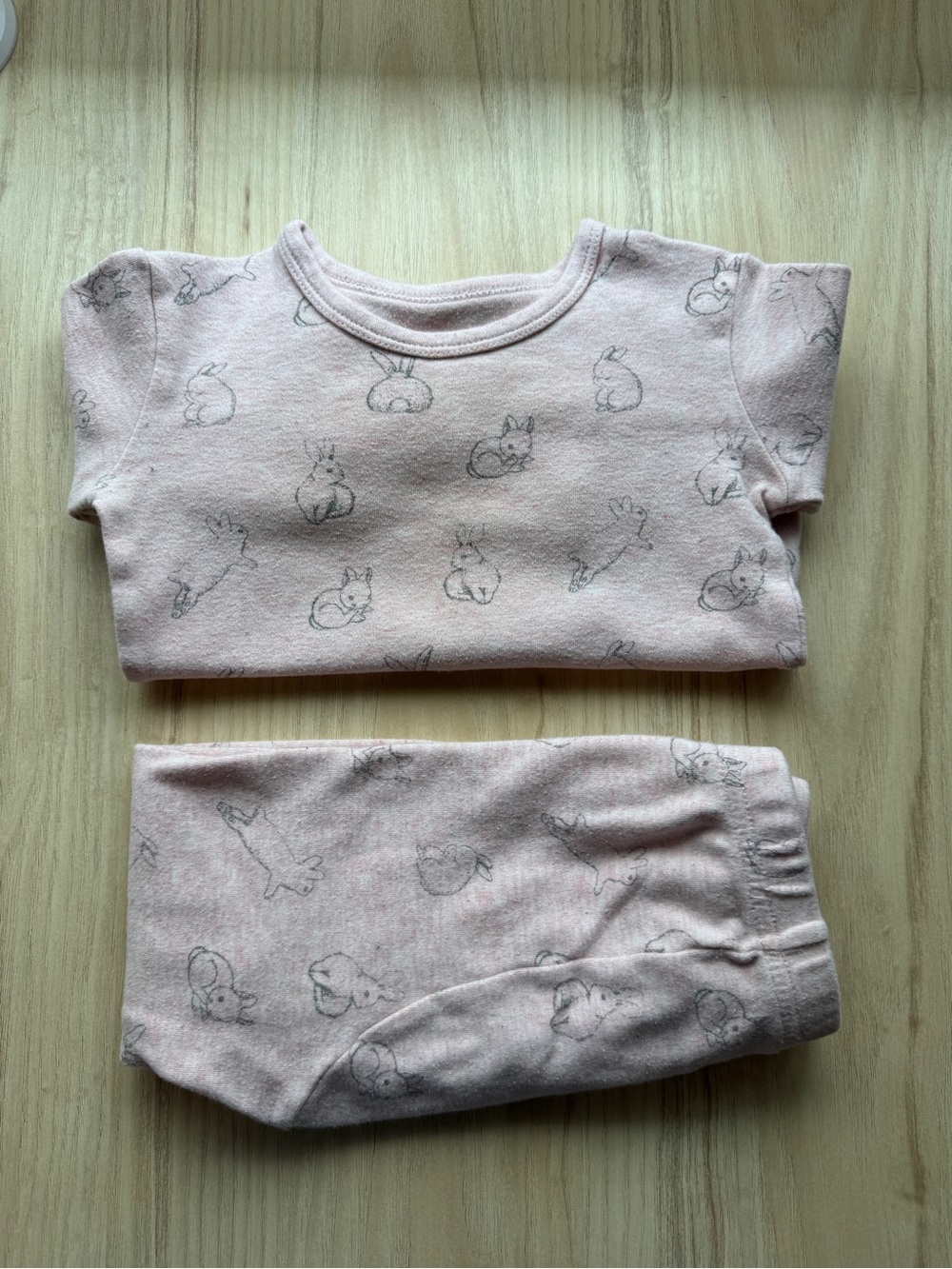 Toddler Pink Bunny Print Pajama Set